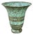Vintage Carl Sorensen Art Deco Verdigris Bronze Trumpet Vase With Gilt Rings For Sale