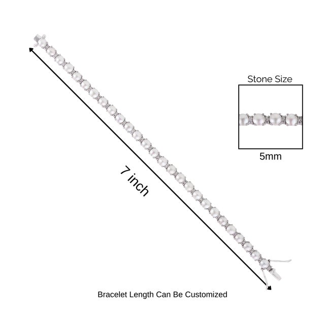 Mid 20th Century 15 Ct Pearl Line Bracelet 7 Inch - Christmas Gift by Carat&Her For Sale - Image 10 of 12
