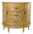 Late 20th Century Hand-Painted Gold Demilune Cabinet With Birds & Flowers For Sale