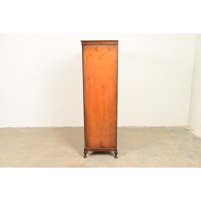 Antique Art Deco Burl Wood Armoire Dresser or Gentleman's Chest, Circa 1930s For Sale - Image 11 of 13