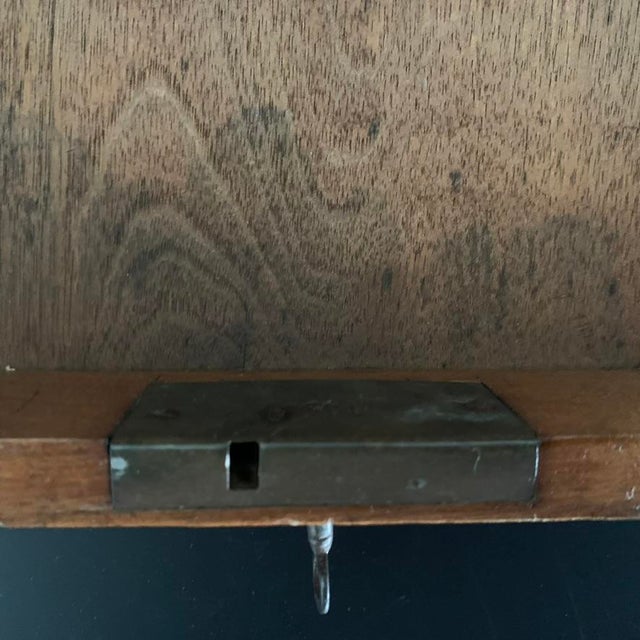 19th Century Antique Kashmiri Hand-Carved Monogrammed Walnut Box With Original Key For Sale - Image 9 of 18