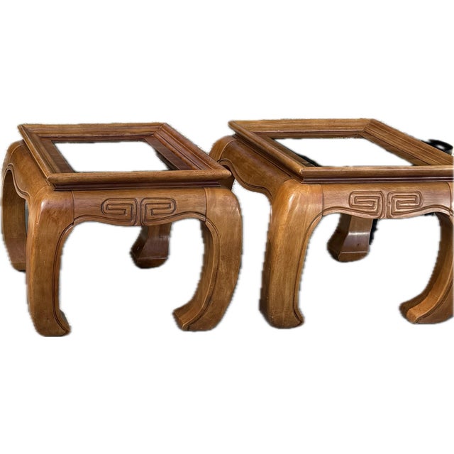 3-Piece Ming-Style Coffee & Side Table Set, 1970s Hollywood Regency Chinoiserie, Glass Tops, Sculptural Legs For Sale - Image 4 of 8