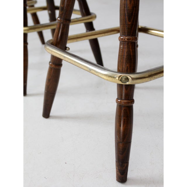 Vintage Pub Style Bar Stools Set of 4 For Sale - Image 10 of 15
