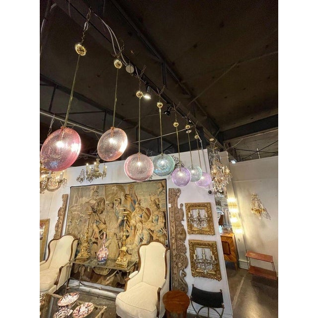 Decorative Murano Glass Disc Form Pendant Lights For Sale - Image 10 of 10