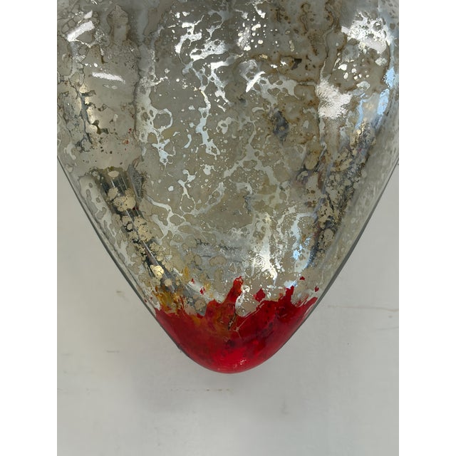 Large Mercury Glass Sacred Heart Ornament / Ex-Voto Style Heart For Sale In Orlando - Image 6 of 7