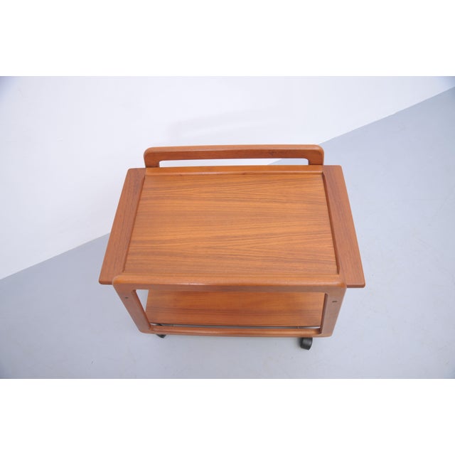 Mid-Century Modern Teak Bar Cart with Swivel Top from Sika Møbler, 1960s For Sale - Image 3 of 9