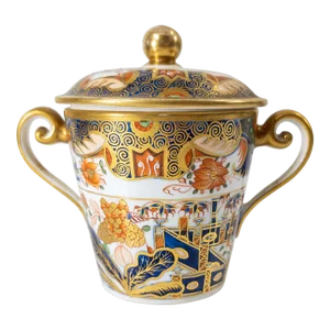 Early 19th Century English Worcester Chocolate Cup With Elaborate Design Ca 1810