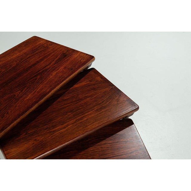 Danish Nesting Tables in Rosewood, 1960, Set of 3 For Sale - Image 13 of 15
