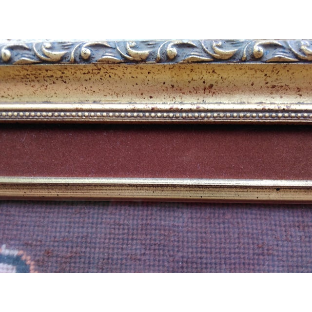 1970s Framed Tiger Needlepoint For Sale - Image 4 of 9