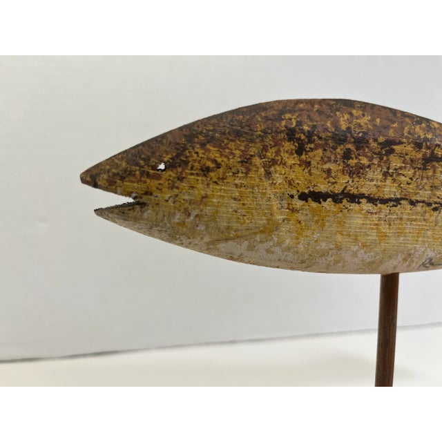 Folk Art Vintage Wood Carved Hand Painted Fish Sculpture by Randy Hofman For Sale - Image 3 of 6