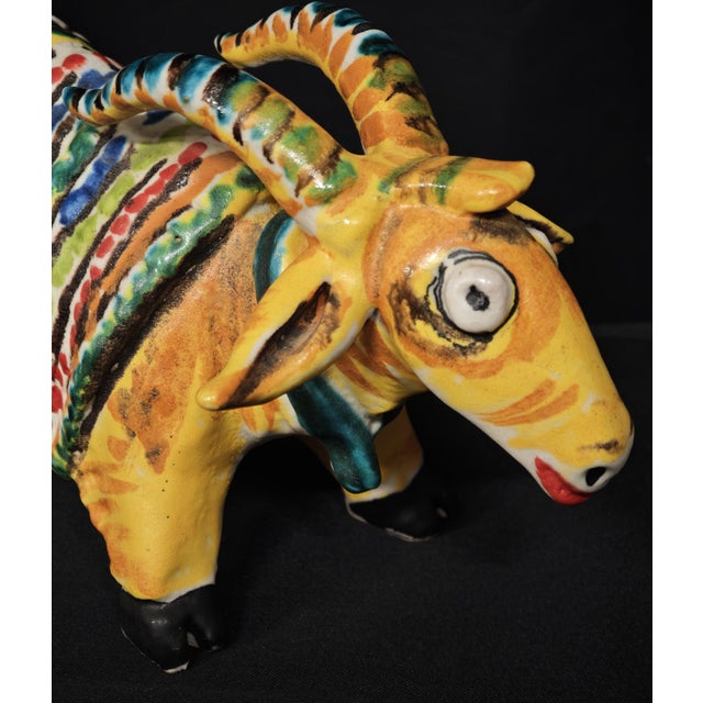 Ceramic Goat Sculpture by Caruso Vietri, 1990s For Sale - Image 7 of 13