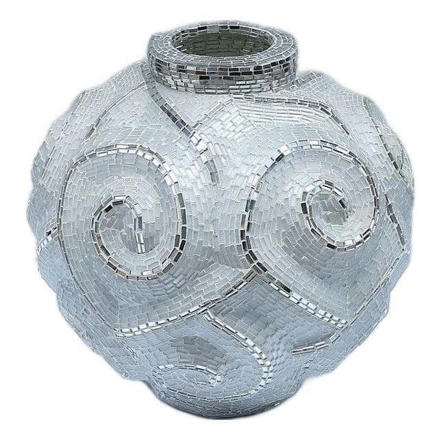 Mirror Glass Tile Mosaic Paster Vase For Sale