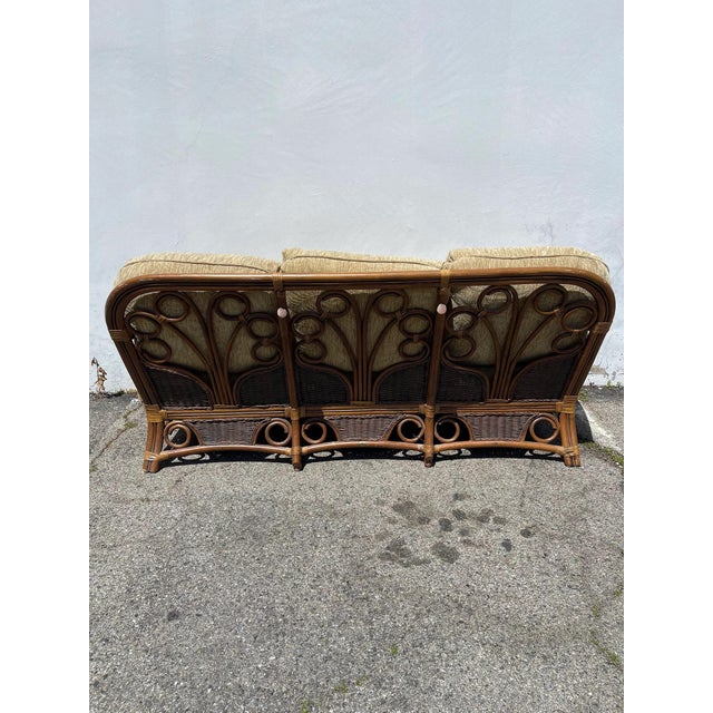 Brown Late 20th Century Rattan Sofa For Sale - Image 8 of 10