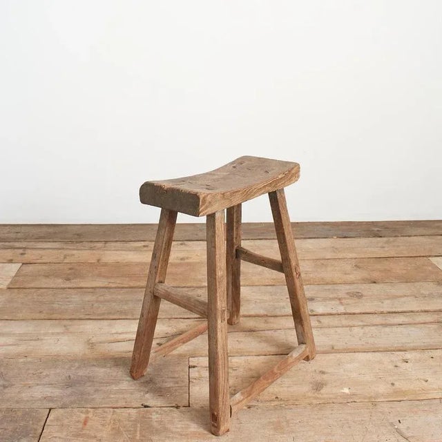 Antique Elm Rustic Wooden Stool – CD A lovely vintage wooden elm stool/side table. The stool is solid, lovely original...
