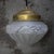 Mid-Century Modern Vintage Industrial Frosted Glass and Brass Pendant Lamp For Sale - Image 3 of 9