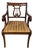 Empire Style Mahogany Lyre Back Armchair With Scroll Arms For Sale