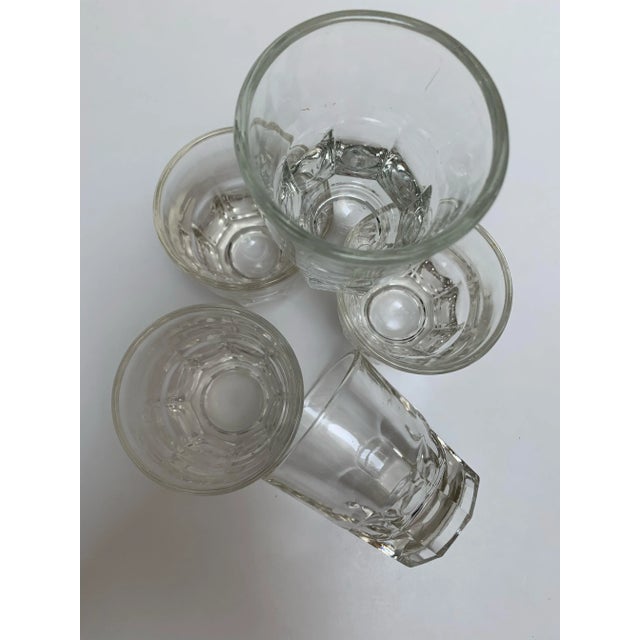 Classic solid vintage whiskey or tequila shot glasses, set of five tumblers. Faceted glass and solid weight. Set of five....