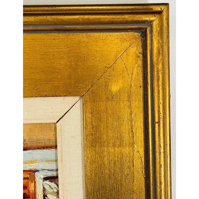 Vintage Oil on Canvas Painting of a Home Porch Signed by Artist in Gilt Frame For Sale In New York - Image 6 of 12