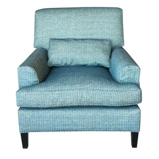 Kravet Upholstered Blue Club Chair For Sale