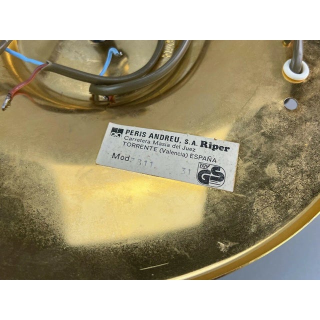 Mid-Century Modern Mid-Century Brass & Glass Ceiling Lamp by Peris Andreu for S. A. Riper For Sale - Image 3 of 14