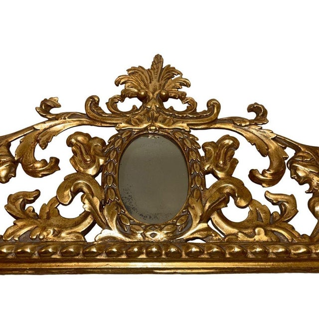 Italian Early 19th Century Giltwood Mirror and Console Table, Tuscany. For Sale - Image 4 of 9