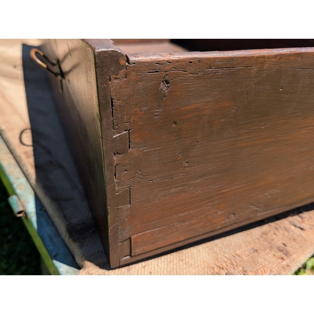 Antique American Georgian New England Style 2 Piece Solid Cherry Highboy Chest on Chest Late 1800s For Sale - Image 9 of 18