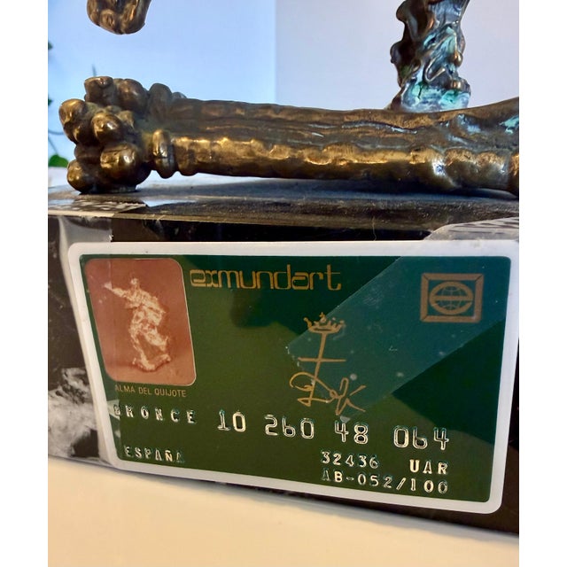 Salvador Dalí­, Large Original Surrealist Bronze Marble Sculpture Alma Del Quijote Salvador Dali For Sale - Image 15 of 18