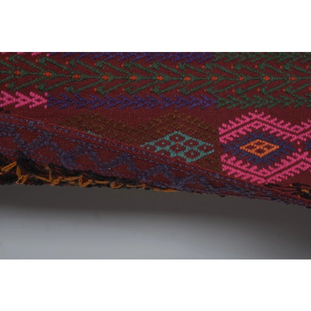 Vintage Brown Turkish Jajim Kilim Runner Rug 4'1" X 17'3" For Sale - Image 9 of 13