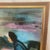Blue Original c.1955-1960 Mid-Century Figurative Abstract Expressionist Framed Oil Painting For Sale - Image 8 of 12