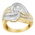 Contemporary 10KT Two-Toned Gold Diamond Bypass Ring (1 cttw, H-I Color, SI1-SI2 Clarity) For Sale - Image 3 of 6