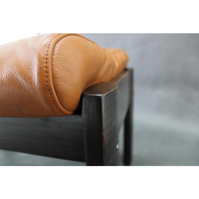 Brown Leather Oak Stool, Denmark, 1960s For Sale - Image 10 of 12