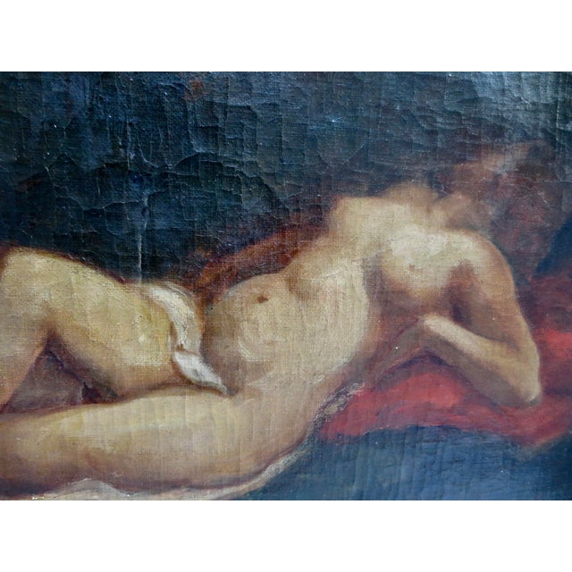 1900 - 1909 Béla Iványi-Grünwald Oil on Canvas Bathers in the Forest For Sale - Image 5 of 14