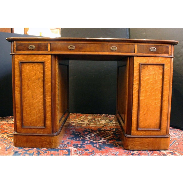 Circa 1860 English Double Pedestal Collector's Chest Desk For Sale - Image 9 of 9