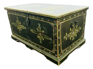 Monumental 19th Century European Hand Painted Wedding Trunk