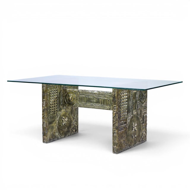 Mid-Century Modern Adrian Pearsall for Craft Associates Mid Century Brutalist Glass Top Dining Table For Sale - Image 3 of 7