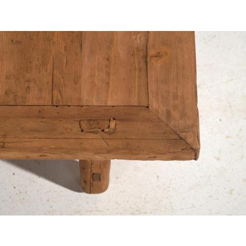 Brown Low Antique Chinese Qing Dynasty Kang Table in Pine For Sale - Image 8 of 10