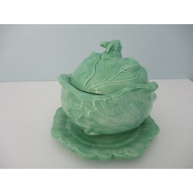 Cabbage Tureen With Rabbit Head Lid For Sale - Image 4 of 12