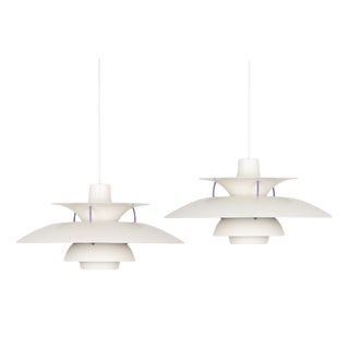 Vintage PH 5 Pendant Lamps by Poul Henningsen for Louis Poulsen, Denmark, 1958, Set of 2 For Sale