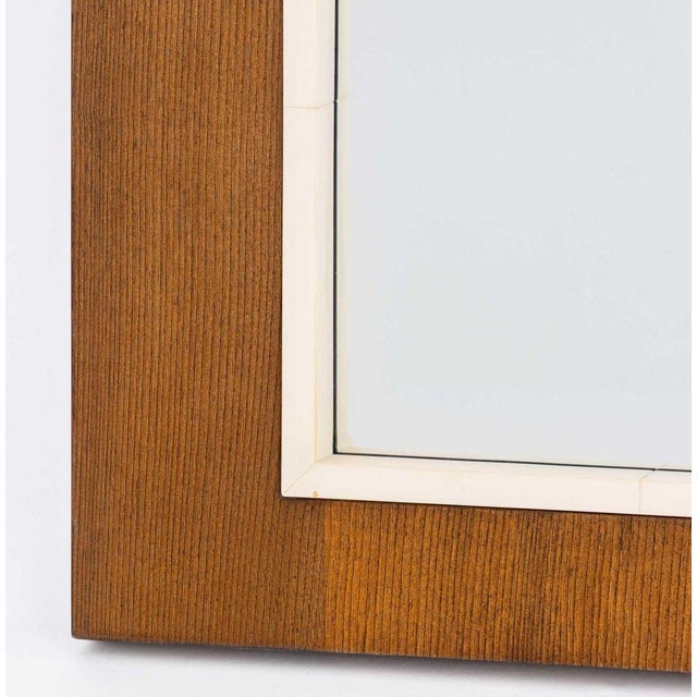 Art Deco Style Lacquered Wood Beveled Glass Mirror For Sale - Image 4 of 5