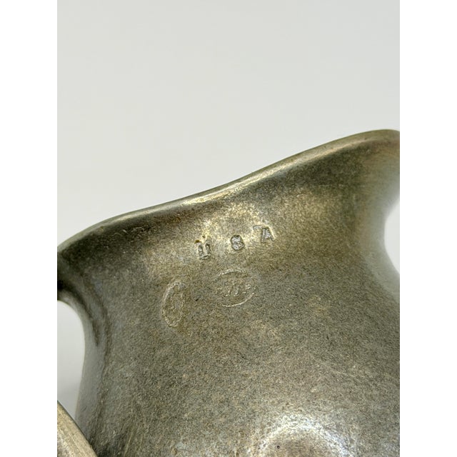 Vintage Wilton Armetale creamer and sugar bowl set crafted in the USA in solid pewter with a soft satin finish and elegant...