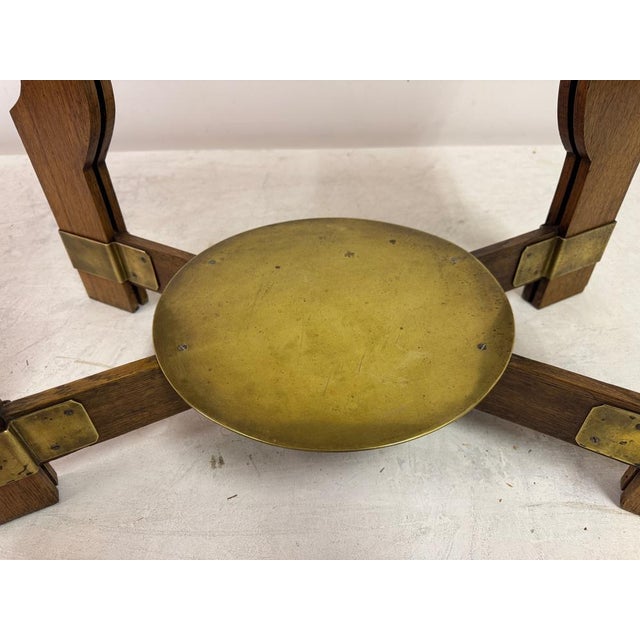Art Deco Oak and Brass Side or Console Table, 1930s For Sale - Image 13 of 15