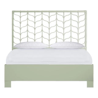 Ivy Standard Bed Queen, Celery Green For Sale