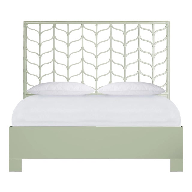 Ivy Standard Bed Queen, Celery Green For Sale