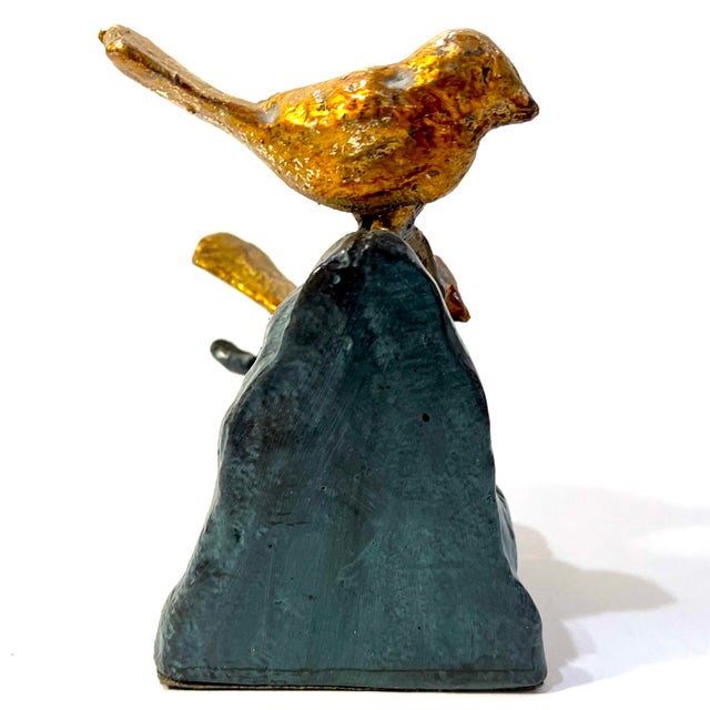 Gold Vintage Gilt Sparrow Bird Bookends - A Pair For Sale - Image 8 of 12