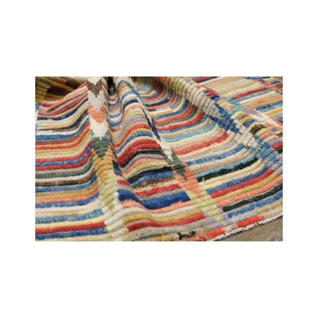 Colorful Small Modern Wool Rug For Sale In Los Angeles - Image 6 of 7