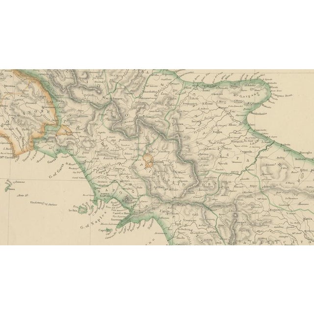 Antique Hand-Colored Map of Italy, Sicily and Malta, 1860 For Sale - Image 3 of 9