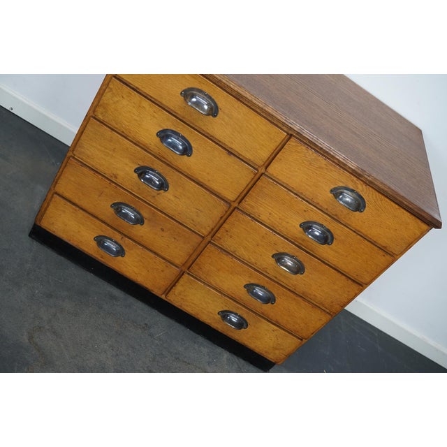 Mid-20th Century German Oak / Pine Apothecary Cabinet or Bank of Drawers For Sale - Image 4 of 12