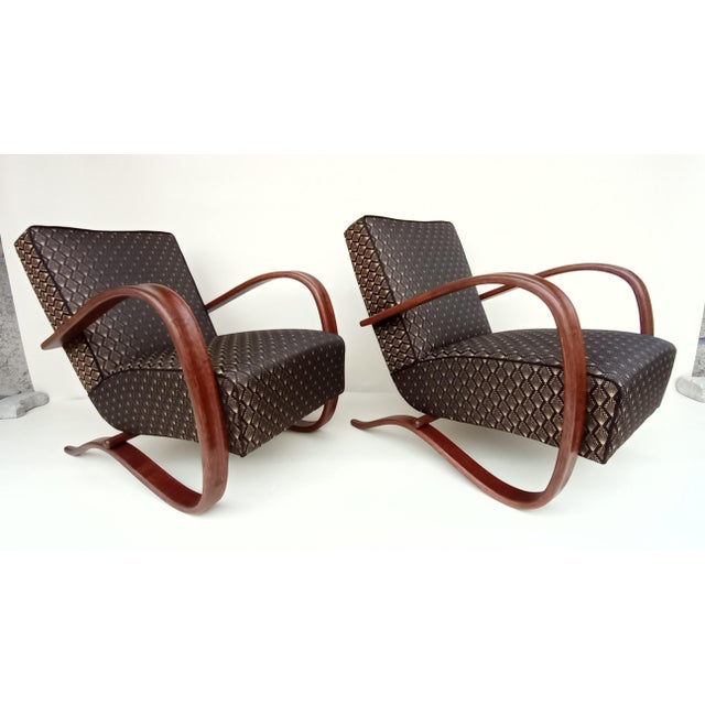 H-269 Armchairs by Jindrich Halabala for Up Zavody, 1930s, Set of 2 For Sale - Image 4 of 15
