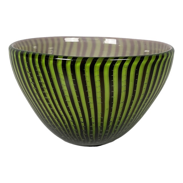 Mid-Century Modern German Centerpiece in Green Glass by Rosenthal, 1940s For Sale