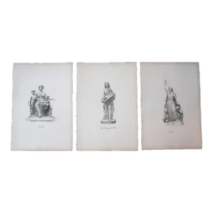 Antique Mothers & Children Engravings - Set of 3